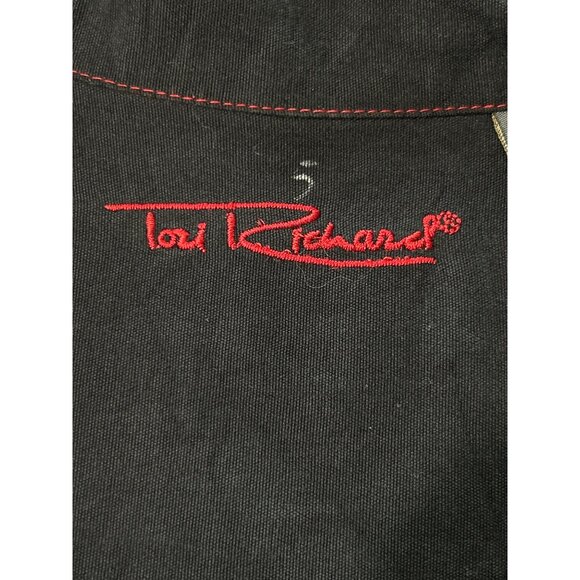 Tori Richard Mens Silk Shirt Embroidered Guitar Black Brown Two Tone Size M - Picture 4 of 6